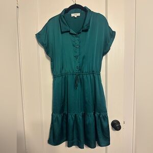 Lucky Brand Teal Midi Dress with Button Detail